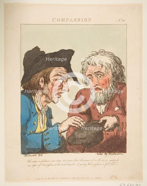 Compassion (Le Brun Travested, or Caricatures of the Passions), January 21, 1800. Creator: Thomas Rowlandson.