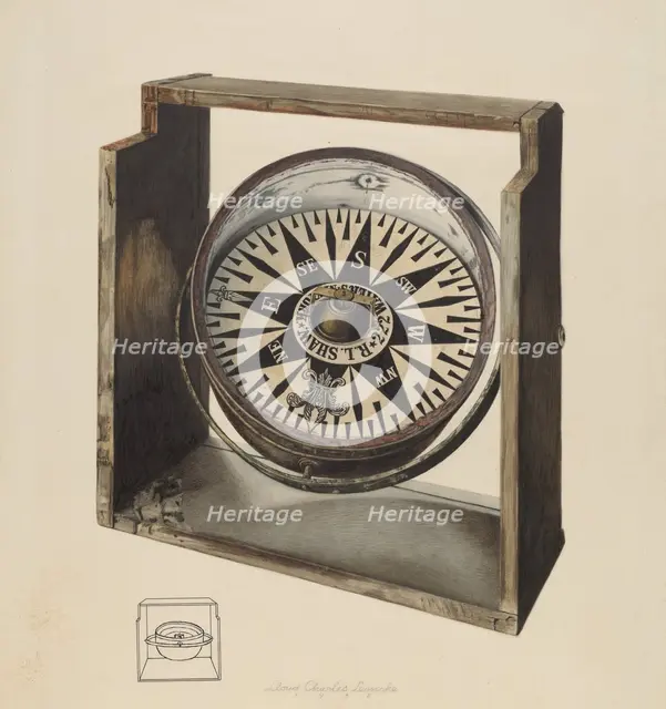 Compass, 1938. Creator: Lloyd Charles Lemcke.
