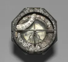 Compass and Sun Dial, 1700-1750. Creator: Unknown
