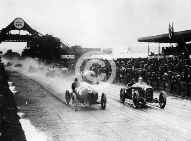 Competitors in the French Grand Prix, Strasbourg, 1922. Artist: Unknown