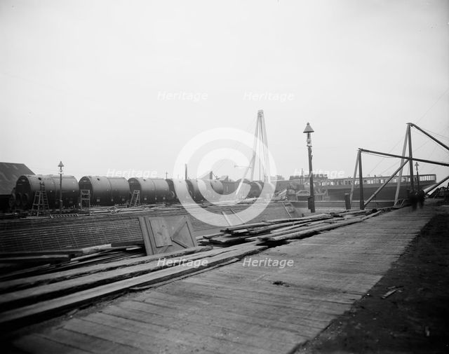 Complete battery of boilers for Str. Seeandbee, six single- ended, three double-ended, 1912 Nov 23. Creator: William H. Jackson.