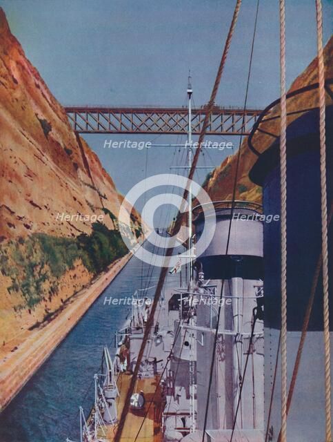 'Completed in 1893, the Corinth Canal', 1937. Artist: Unknown.