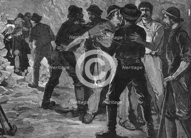 Completion of the St Gotthard Tunnel beneath the Alps, 1880. Artist: Unknown