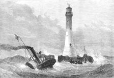 Completion of the Wolf-Rock Lighthouse: putting the keepers on the Rock, 1870. Creator: Unknown