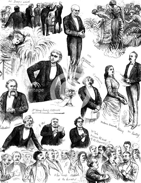 Complimentary Dinner to Mr. Henry Irving at St. James's Hall, 1883. Creator: R. Taylor.