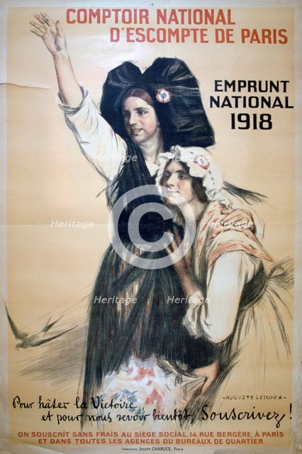 'Comptoir National d'Escompte de Paris', French World War I poster, 1918. Artist: Auguste Leroux