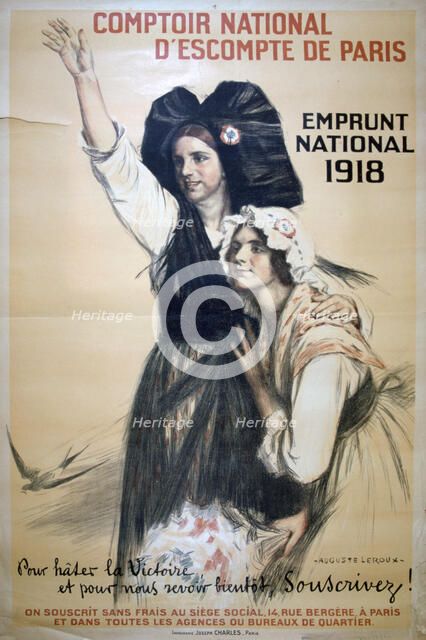 'Comptoir National d'Escompte de Paris', French World War I poster, 1918. Artist: Auguste Leroux