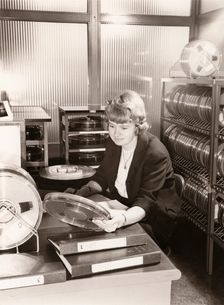 Computer department, Rowntree factory, York, Yorkshire, 1964