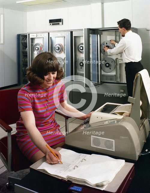 Computer room, Huntsman House, Tetley's brewers headquarters, Leeds, West Yorkshire, 1968. Artist: Michael Walters
