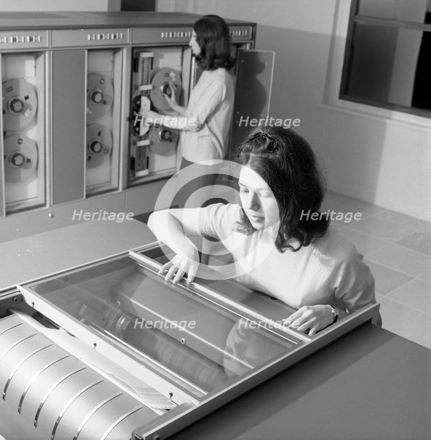 Computer room, Rotherham Infirmary, South Yorkshire, 1967. Creator: Michael Walters.