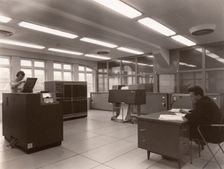 Computer room, Rowntree factory, York, Yorkshire, 1962