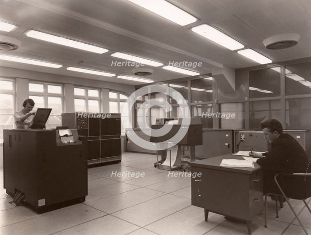Computer room, Rowntree factory, York, Yorkshire, 1962. Artist: Unknown