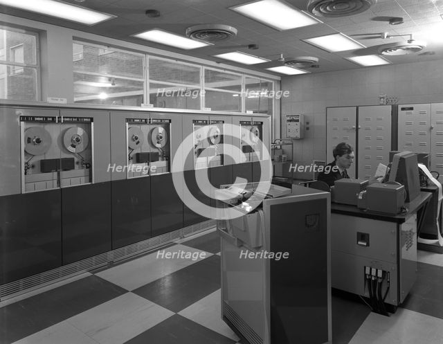 Computer room scene, the Park Gate Iron & Steel Co, Rotherham, 1964.  Creator: Michael Walters.