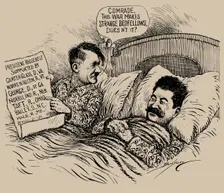 Comrade, this war makes strange bedfellows, doesn't it? , 1939. Creator: Berryman, Clifford K. (1869-1949)