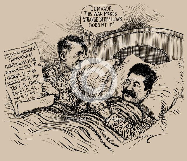 Comrade, this war makes strange bedfellows, doesn't it? , 1939. Creator: Berryman, Clifford K. (1869-1949).