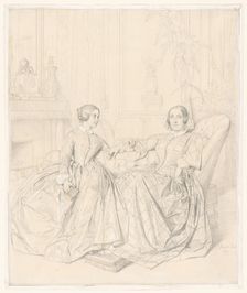 Comtesse Charles d’Agoult (born Marie de Flavigny) and Her Daughter Claire d’Agoult, 1849. Creator: Jean-Auguste-Dominique Ingres