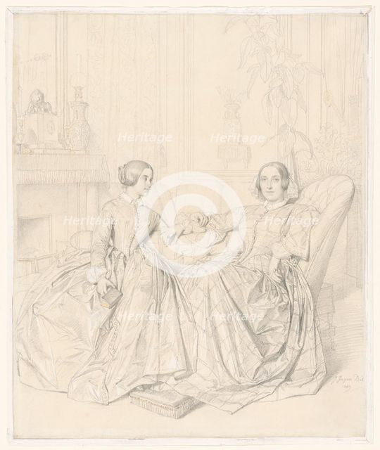Comtesse Charles d’Agoult (born Marie de Flavigny) and Her Daughter Claire d’Agoult, 1849. Creator: Jean-Auguste-Dominique Ingres.