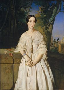 Comtesse de La Tour-Maubourg (Marie-Louise-Charlotte-Gabrielle Thomas de Pange..., 1841. Creator: Theodore Chasseriau
