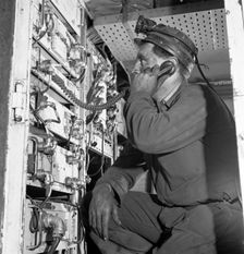 Comunications, a miner from Bevercotes Colliery, Nottinghamshire, 1967. Creator: Michael Walters