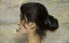 Con la rosa tra le labbra (With the Rose Between her Lips), 1895. Creator: Tito, Ettore (1859-1941)