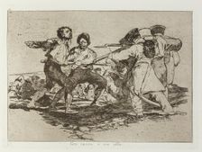 Con razon ó sin ella.; Los Desastres de la Guerra, Madrid 1863. Creator: Francisco Goya