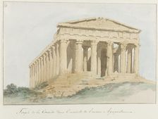 Concorde temple within walls of old Agrigentum, 1778. Creator: Louis Ducros