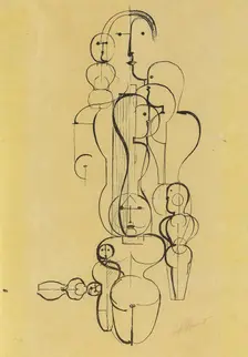 Concentric Group: Figure Plan K1 (Konzentrische Gruppe: Figurenplan K1), 1922. Creator: Schlemmer, Oskar (1888-1943)