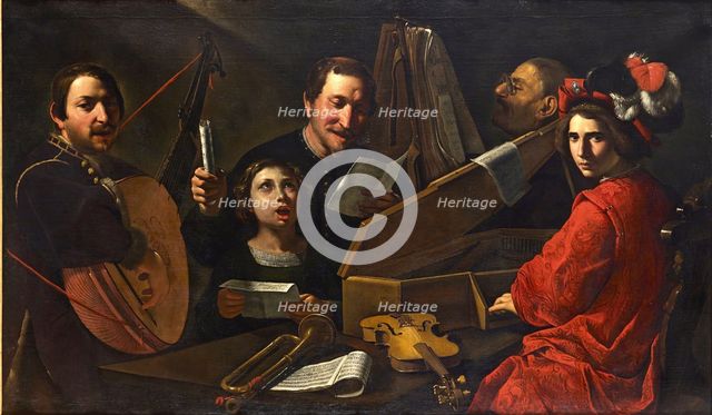 Concert with Musicians and Singers , ca 1625. Creator: Paolini, Pietro (1603-1682).