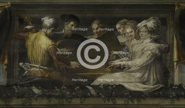 Concert with violin, lute and spinet, 1550-1552. Creator: Niccolò dell'Abate (1509/12-1571).