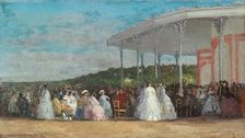Concert at the Casino of Deauville, 1865. Creator: Eugene Louis Boudin