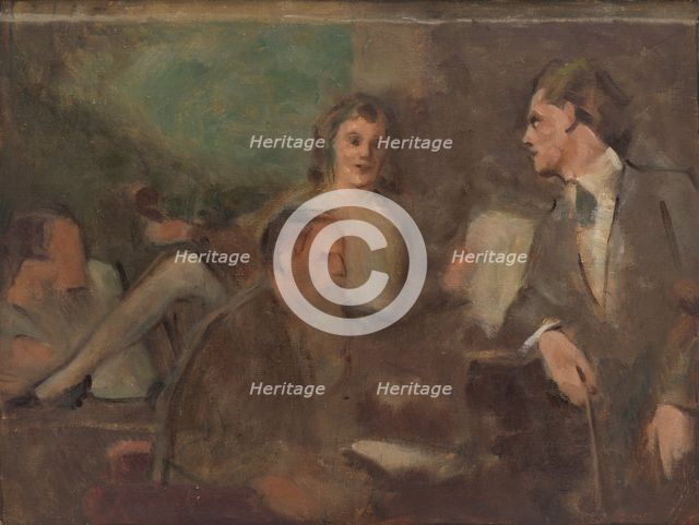 Concert at home, 1910-1930. Creator: Milan Thomka Mitrovsky.
