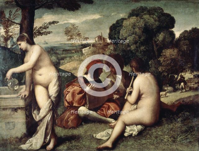 'Concert champetre', ('The Pastoral Concert'), c1510-1511. Artist: Titian