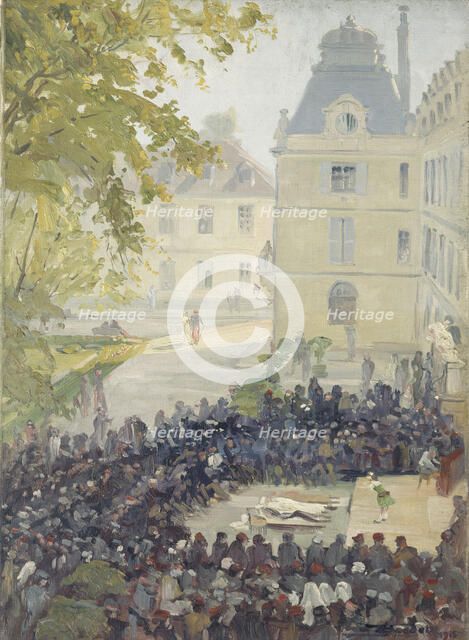Concert for the wounded in courtyard of the Val-de-Grace military hospital, 1915. Creator: Ernest Victor Boudet.