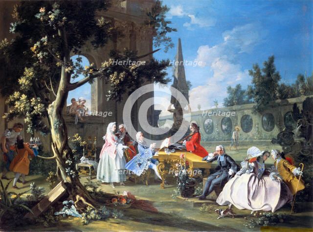 Concert in a Garden, c1750. Creator: Filippo Falciatore.