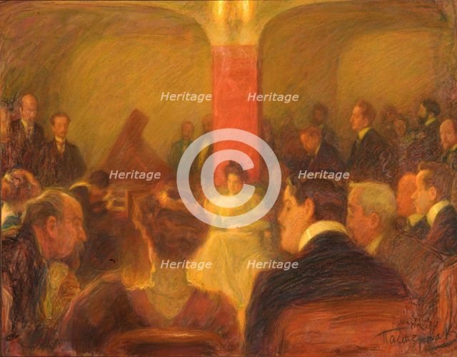 Concert of Wanda Landowska, 1907. Artist: Pasternak, Leonid Osipovich (1862-1945)
