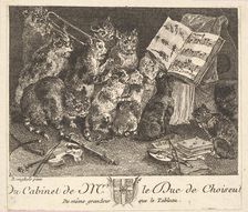 Concert of Cats, after the painting in the collection of the Duc de Choiseul, before 1771. Creator: Balthasar Anton Dunker