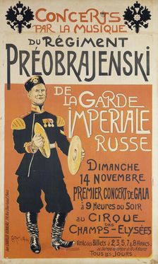 Concerts par la Musique du Régiment Préobrajenski de la Garde Impériale Russe, c. 1895. Creator: Caran d'Ache (Emmanuel Poiré) (1858-1909)