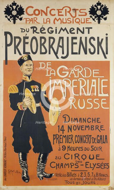 Concerts par la Musique du Régiment Préobrajenski de la Garde Impériale Russe, c. 1895. Creator: Caran d'Ache (Emmanuel Poiré) (1858-1909).