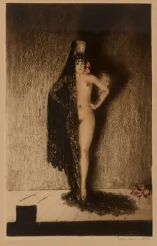 Conchita, 1929. Creator: Icart, Louis Justin Laurent (1888-1950)