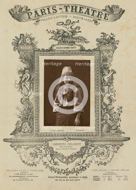 Conchita Gilabert (Role de Germaine) dans Les Cloches de Corneville, 1877. Creator: Paul Nadar.