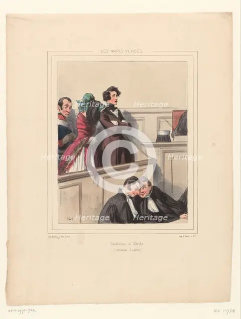 Conclusion et Morale (Accusation d'adultère), 1837.  Creator: Paul Gavarni.