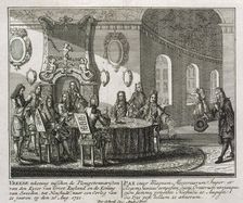 Conclusion of the Peace Treaty of Nystad on 20th August 1721. Creator: Schenk, Peter, the Younger (1698-1775)