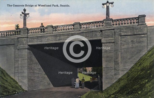 Concrete Bridge, Woodland Park, Seattle, Washington, USA, 1911. Artist: Unknown