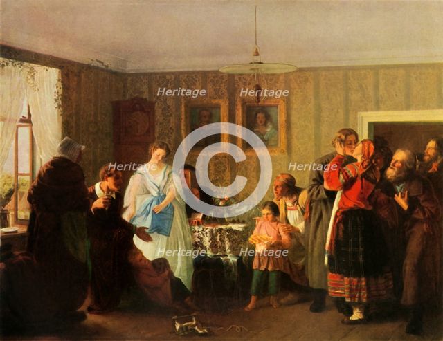 'Congratulating the Young', 1861, (1965). Creator: Grigori Grigoryevich Myasoedov.