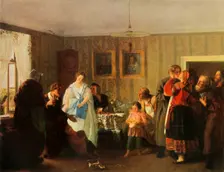 Congratulating the Young 1861, (1965). Creator: Grigori Grigoryevich Myasoedov