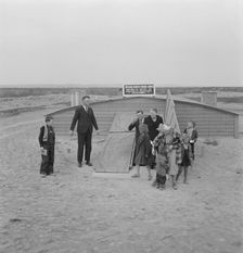 Congregation leaving after services, Dead Ox Flat, Oregon, 1939. Creator: Dorothea Lange