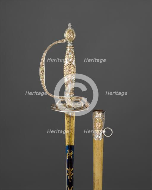 Congressional Presentation Sword with Scabbard of Colonel Marinus Willett, French, Paris, 1785-86. Creator: C Liger.