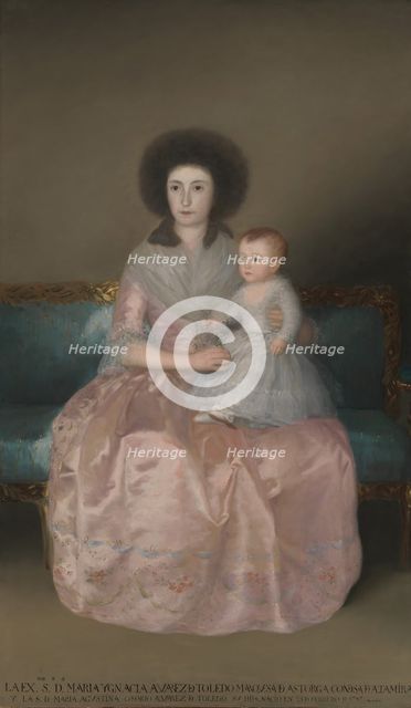 Condesa de Altamira and Her Daughter, María Agustina, 1787-88. Creator: Francisco Goya.