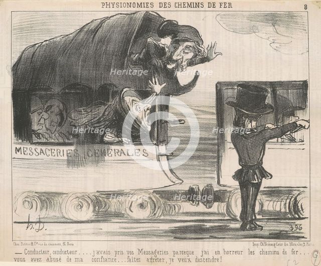 Conducteur, conducteur.... j'avais pris vos Messageries parce que j'ai en horreur..., 19th century. Creator: Honore Daumier.