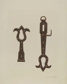 Conestoga Hasp and Hinge, c. 1938. Creator: John Petrucci
